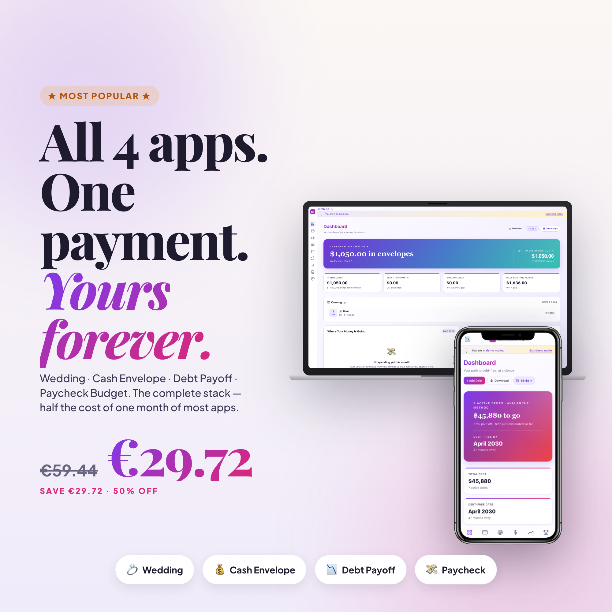 LaunchLab Complete bundle — all 4 apps, one payment, €29.72